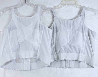 Comfort Choice 42C Longline Bras Lot White Embroidered Posture Front Close