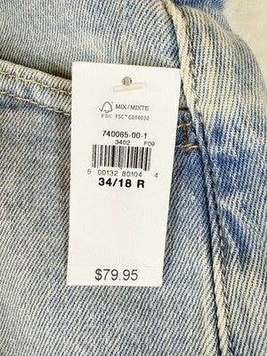 Gap High Rise Stride Wide Leg Ankle Jeans 34 18 Women Light Blue New NWT