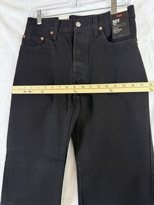 Levis 501 Jeans Women 26 Black Button Fly 26x30 100% Cotton Denim Levi’s New NWT