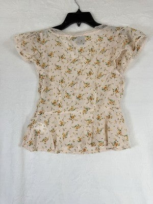 Gap Top XS Womens Babydoll Flutter Sleeve Floral Whimsical Fairycore New NWT
