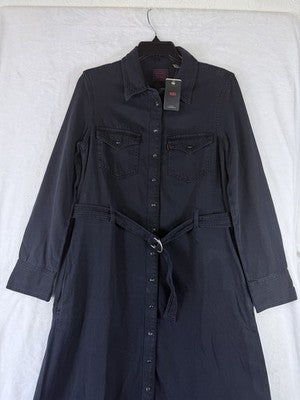 Levis Dress XS Womens Maxi Quincey Long Sleeve Maxi Snap Front Long Sleeve New