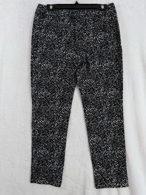 White House Black Market Ankle Pants 6 Abstract Print Womens Cotton Stretch