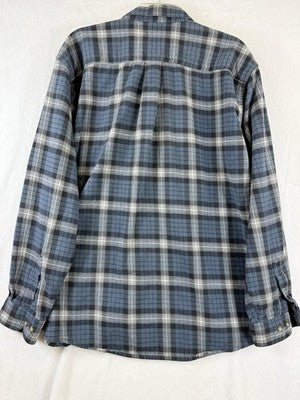 LL Bean Flannel Shirt XL Mens Blue Plaid Long Sleeve Button Down