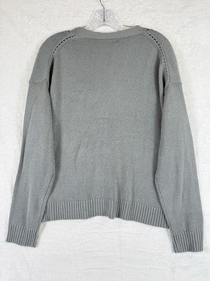 Max Studio Cardigan Sweater Large Gray Linen Blend Womens New NWT