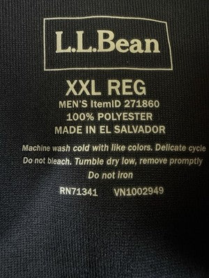 LL Bean Acadia National Park Volunteer 1/4 Zip Fleece Pullover XXL Mens Black