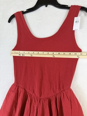 Gap Dress Small Red Women Sleeveless Fit & Flare Tank Mixed Media New NWT