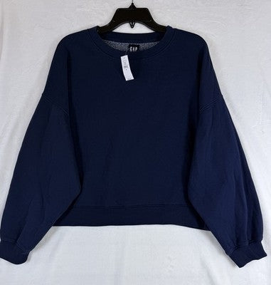Gap Vintage Soft Wedge Crewneck Sweatshirt Medium Women Blue Long Sleeve Top New