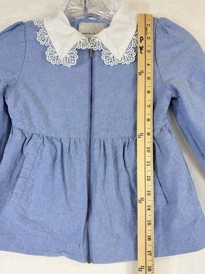 Janie And Jack Girls 5 6 Chambray Jacket Blue Full Zip Dress
