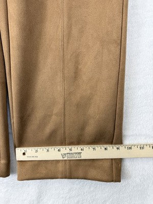Ann Taylor Loft Faux Suede Crop Pants 00 Womens Brown Straight Leg