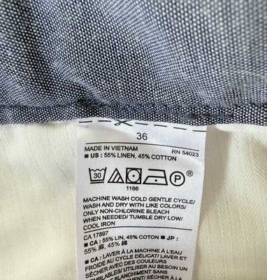 Banana Republic Aiden Shorts 36 Linen Blend Tan Beige 9”