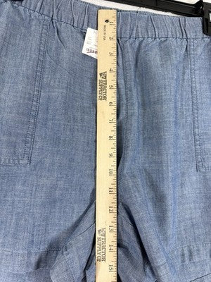J Crew Shorts Women XXL Blue Chambray Pull On 100% Cotton New NWT