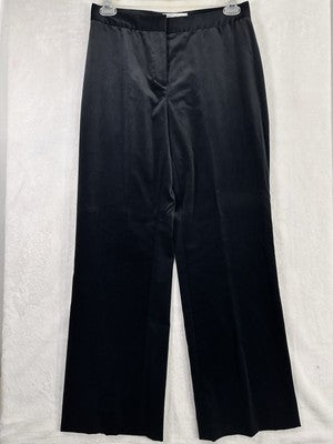 St John Collection 8 Black Pants Straight Leg Velveteen Cotton Stretch Womens