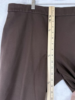 Susan Graver Smart Ponte Pants XL Petite Dark Brown Pull On Knit Slim Leg Womens