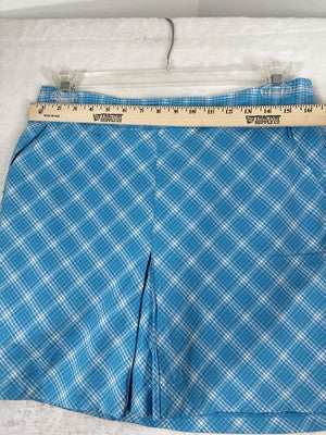 Walter Hagen Golf Skort 8 Blue Plaid Skirt With Shorts Womens Tennis