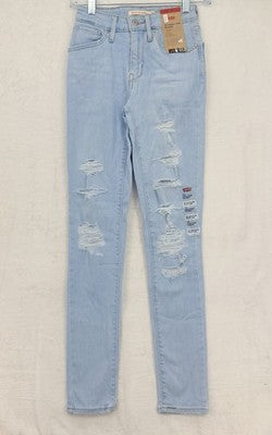 Levis 721 High Rise Skinny 24 24x30 00 Womens Light Blue High Rise New NWT