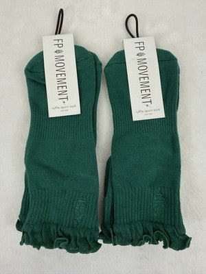FP Movement Lucky Honey Ruffle Sport Socks Green Free People Ankle Women Lot NEW