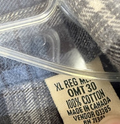 LL Bean Flannel Shirt XL Mens Blue Plaid Long Sleeve Button Down