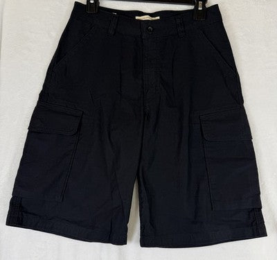 Levis Baggy Dad Cargo Shorts 26 Womens Black Grunge 90s Skater 11”