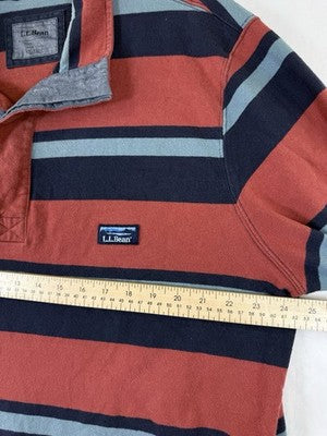 LL Bean Rugby Shirt XL Tall Polo Long Sleeve Knit Mens XLT Traditional Fit