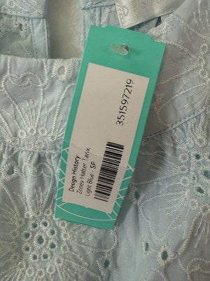 Design History Top Small Blue Embroidered Floral Stitch Fix NWT *FlawRead* NEW