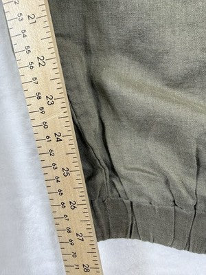 Magaschoni 100% Linen Pants Large Joggers Brown Pull On Cargo Womens