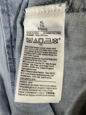 Gap Denim Classic Shirt XL Womens Blue Perfect Long Sleeve Button Up Down New
