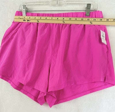 Gap Fit Running Shorts Medium Tall Womens Pink High Rise Brief Liner New