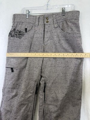 Roxy Snowboard Pants Womens Medium Gray Tweed Textured Ski Winter Snow Pants