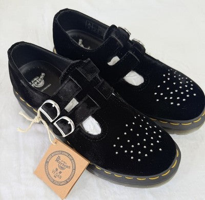 Doc Martens Size 8 Womens Shoes Velvet Vegan Studs 8065 Mary Jane Dr. NEW Rare
