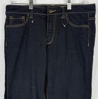 LL Bean Signature Straight Leg  Jeans 10 Womens Dark Blue Denim Mid Rise 293455