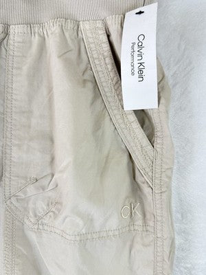 Calvin Klein Performance Capri Pants XL Cargo Pull On Lightweight Tan New