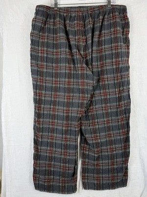 LL Bean Flannel Pajama Pants XXL Mens 30” Gray Plaid Drawstring Sleep PJ Pajamas