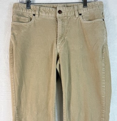 LL Bean Corduroy Pants Womens 8 Favorite Fit Beige Tan Straight Leg