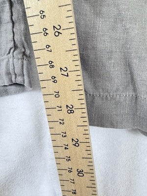 C&C California 100% Linen Pants Large Gray Beige Womens Straight Leg