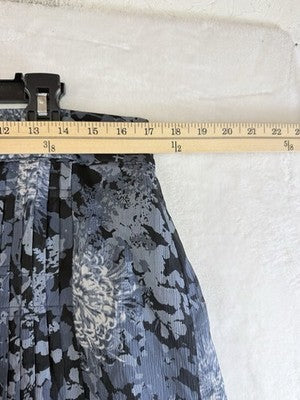 Ann Taylor Midi Skirt Size 10 Blue Floral Flare  Pleated