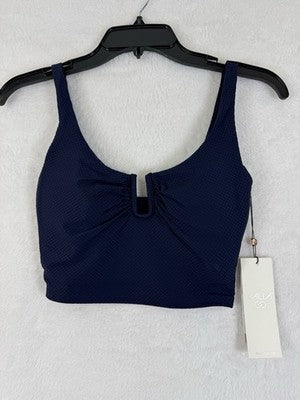 Calia Swim Top XS Longline Bikini Opulent Blue Navy U Bar Womens New NWT