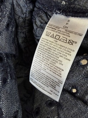 Gap Tops For Women Small Denim Sleeveless Smocked Eyelet Denim Cami New NWT