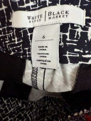 White House Black Market Ankle Pants 6 Abstract Print Womens Cotton Stretch