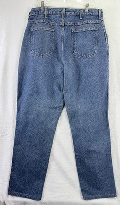 Vintage Lands End Jeans 16 Womens Made In USA Blue High Rise 90s 100% Cotton