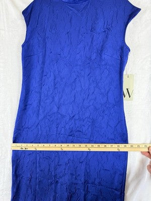 Worthington Dress Small Shift Royal Blue Sheath Midi Sleeveless Womens New NWT