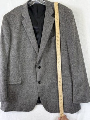 Stafford Merino Wool Sport Coat 48r Gray Jacket Mens Classic Fit Blazer