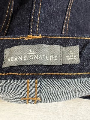 LL Bean Signature Straight Leg  Jeans 10 Womens Dark Blue Denim Mid Rise 293455