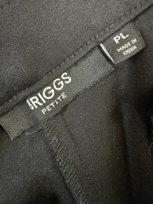 Briggs Pull On Pants Womens Petite Large Black Ponte Knit PL