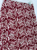 Talbots Skirt Size 4 Red White Floral Crochet Pencil Knee Length Red White