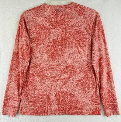 Reel Life Long Sleeve Womens Medium Top Fishing Shirt Thumb Holes Floral Print
