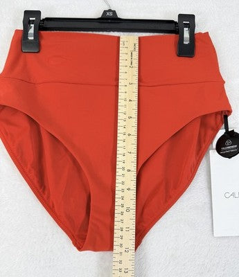 Calia Swim Bottom XS Red High Rise Wide Band Womens Tankini Swimwear New NWT