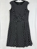 Polka Dot Dress 10 Petite Sleeveless Fit Flare Perceptions Womens 10P