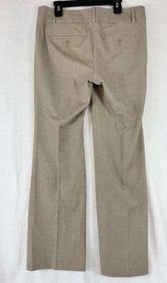 Ann Taylor Loft Marisa Trouser 4 Petite Linen Blend Beige 4P Womens Straight Leg