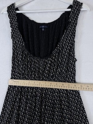 Gap Dress Women Medium Sleeveless Jersey Knit Black Print Knee Length Fit Flare