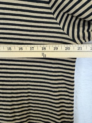 Lauren Ralph Lauren Top XL Black Tan Striped Long Sleeve Knit Long Sleeve